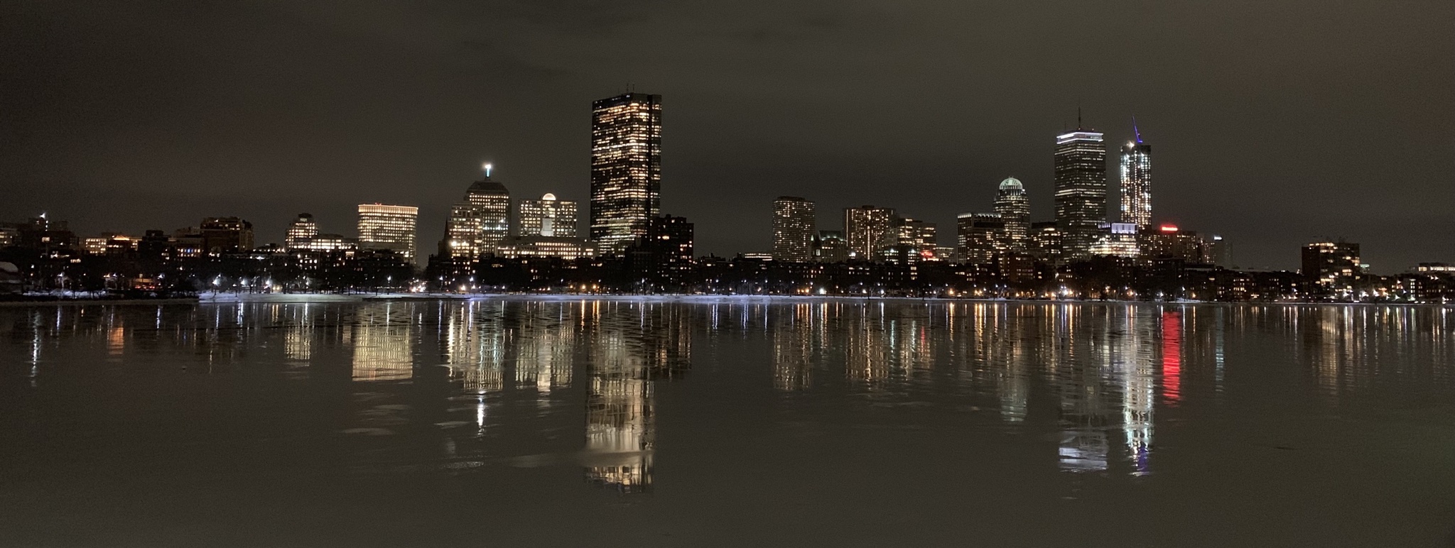 Boston skyline at night