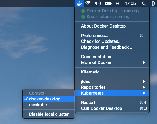 set context to docker-for-desktop