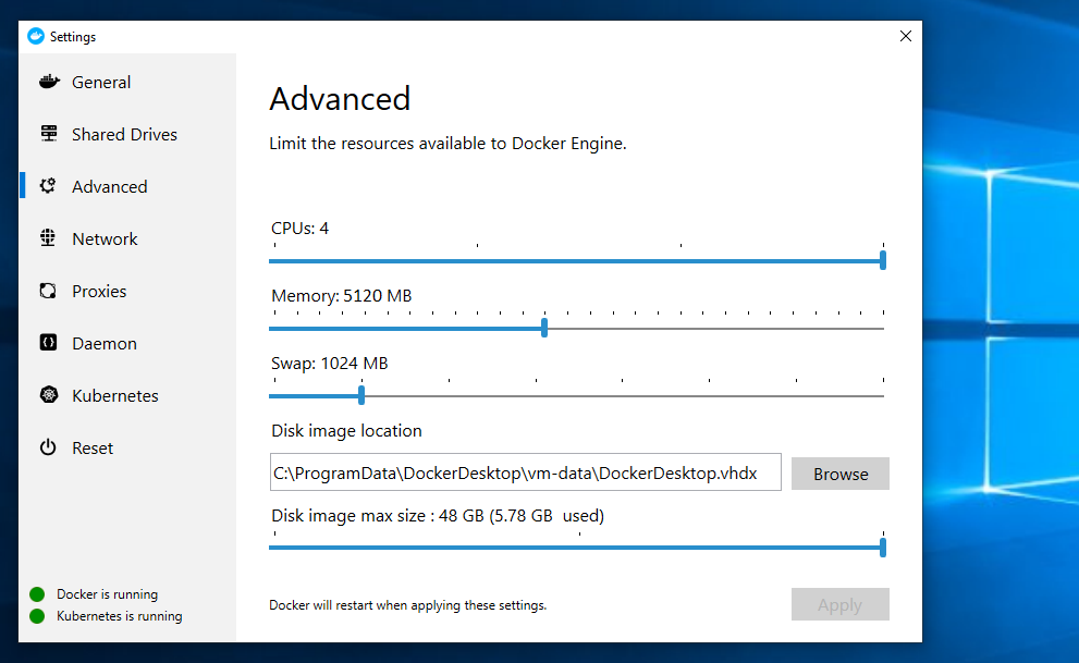 configure Docker VM